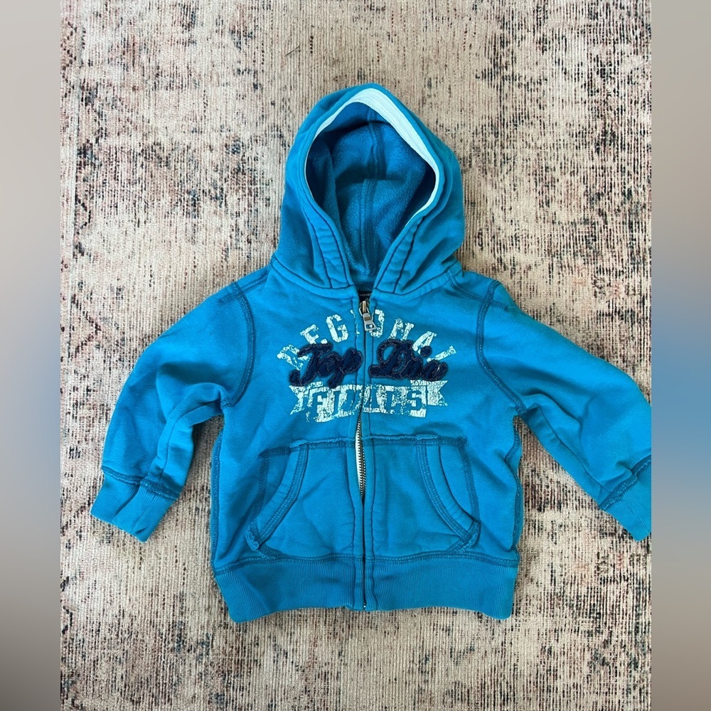 The Children's Place Blue Zip-Up Hoodie Sweatshirt 12 mo